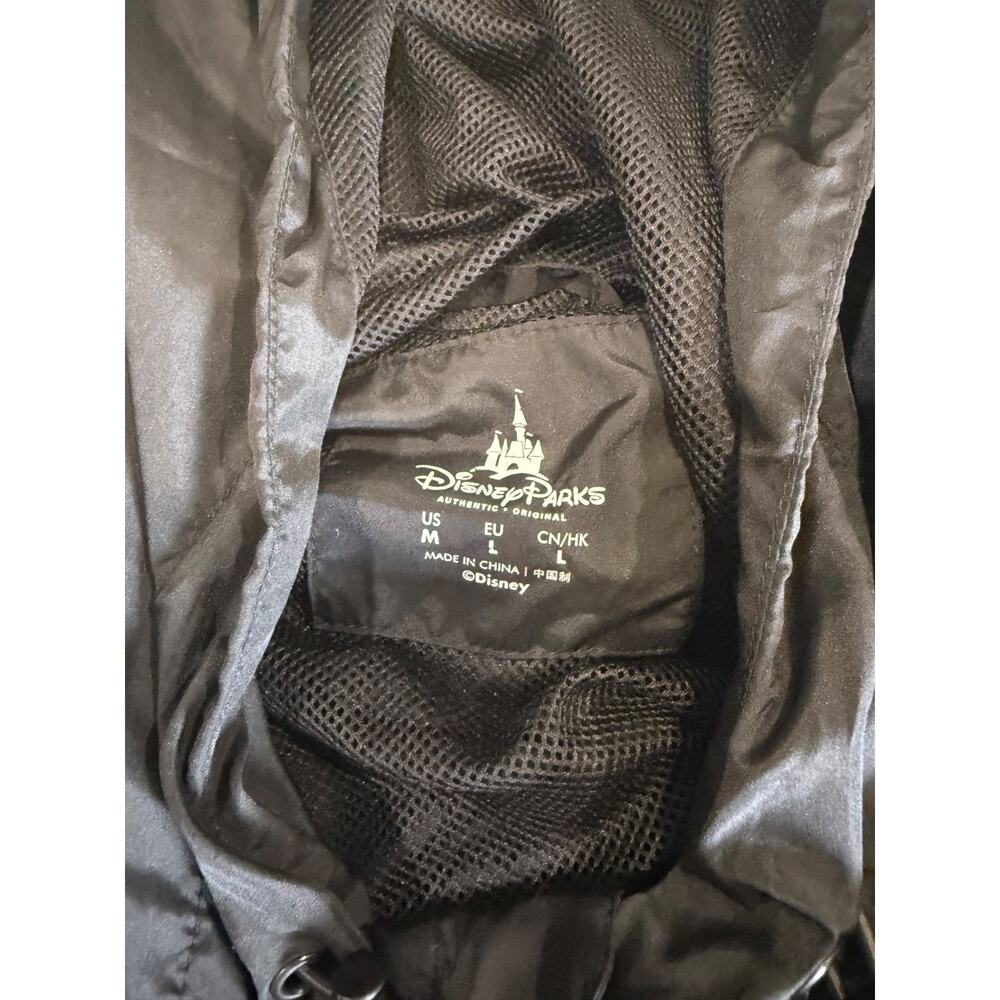 Disney World Epcot Flags Countries Mickey Black Windbreaker Rain Jacket Medium - Picture 5 of 6